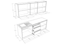 Linda 1 Konyha 224-72,5 méretrajz